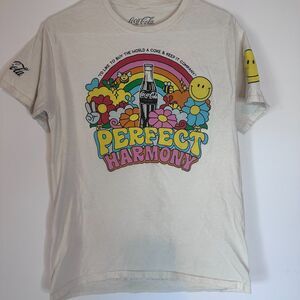 Coca-Cola “Perfect Harmony” Graphic Tee | Size S | 100% Cotton | Retro 70s Vibe